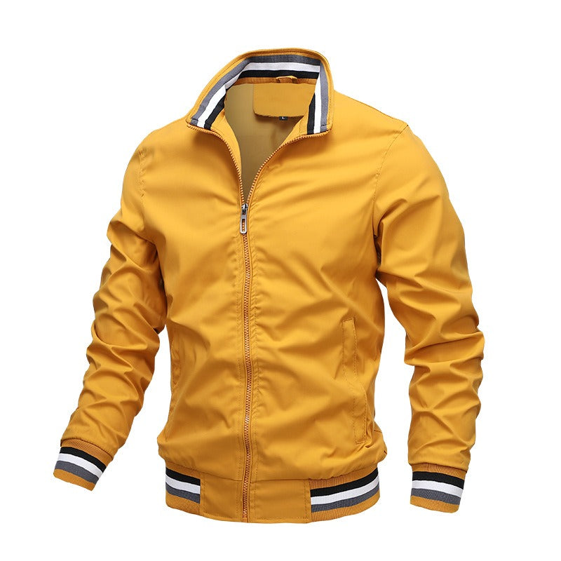 Autumn and Winter Men's Stand Collar Casual Zipper Jacket