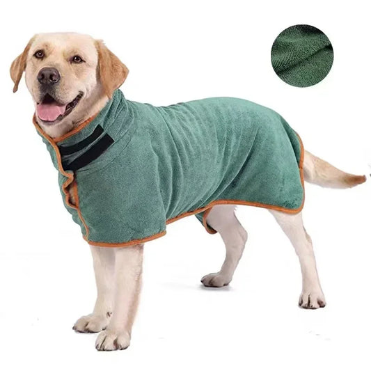 Dog Bathrobe Absorbent Pet Quick Drying Bath Towel