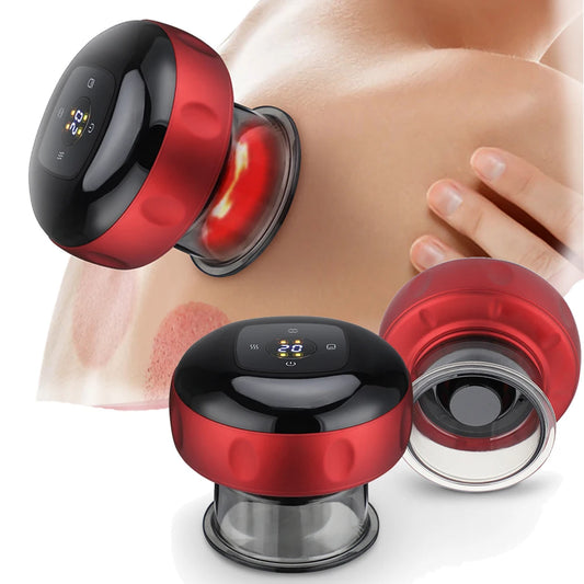 Body Cupping Scraping Massager Smart Electric Vacuum Cupping Heating Suction Cup Device for Body Back Neck Arm Massger