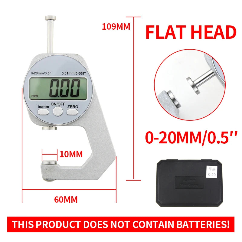 Digital Thickness Gauge Measuring Tools Electronic Thickness Meter Measure Thickness Of Paper Cloth Thin Metal Micrometer 0.01mm