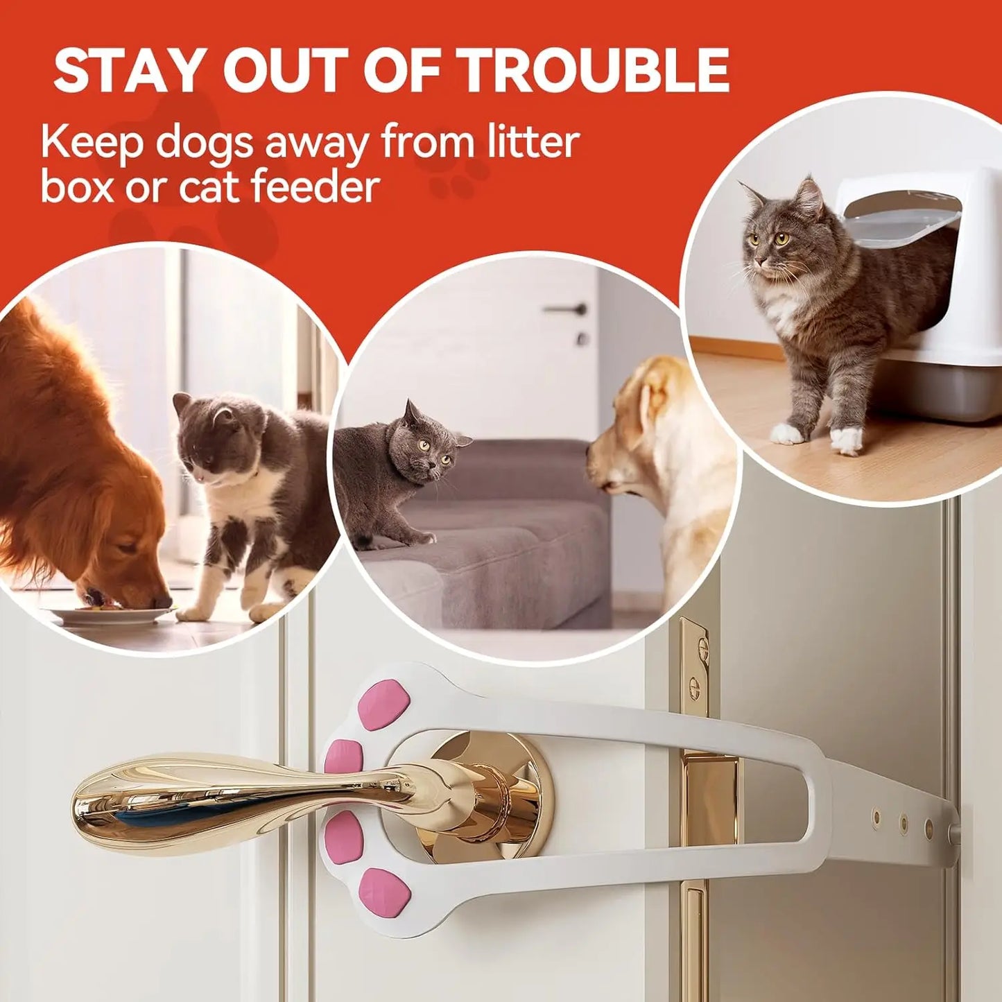 Cat Door Holder Latch Adjustable Dog Door Stopper Elastic Gate Lock