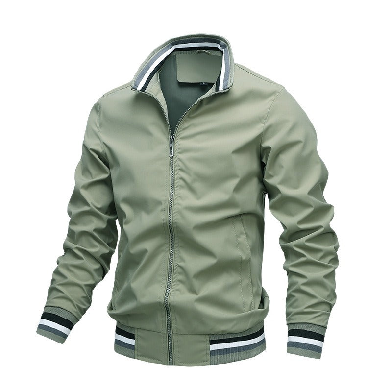 Autumn and Winter Men's Stand Collar Casual Zipper Jacket