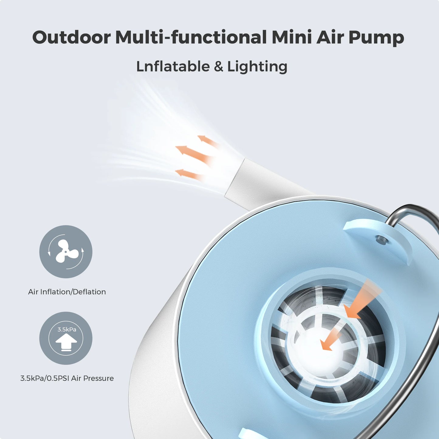 FLEXTAILGEAR TINY PUMP X - Portable Camping Air Pump with 1300mAh Battery Rechargeable for Pool Floats Air Mattress Vacuum Bags