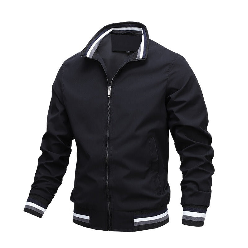 Autumn and Winter Men's Stand Collar Casual Zipper Jacket