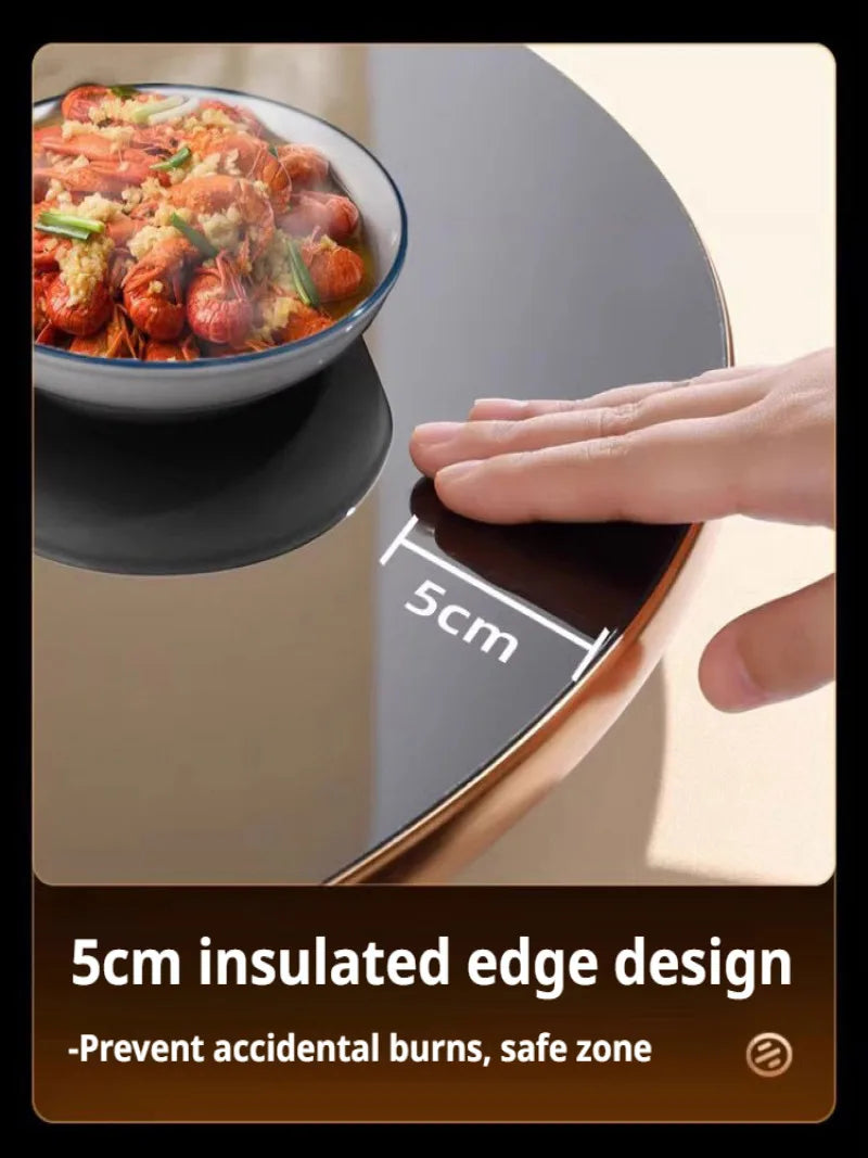 Electric Food Warmer Smart Home Meal Insulation Board Multi-function Warm Food Heating Plate Insulated 27cm Round Dining Table