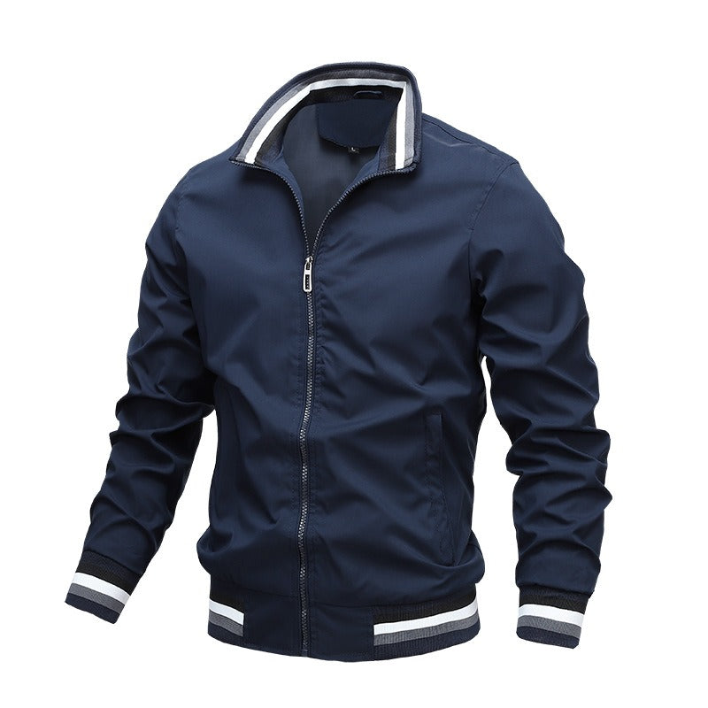 Autumn and Winter Men's Stand Collar Casual Zipper Jacket