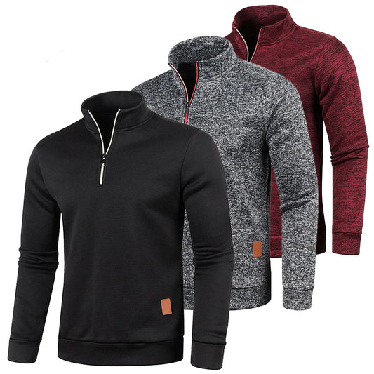 Men Sweatshirts Spring Thicker Pullover Half Zipper Pullover